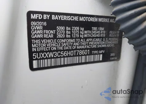 2017 BMW X4 xDrive28I из США, поврежденный, VIN 5UXXW3C56H0T78601